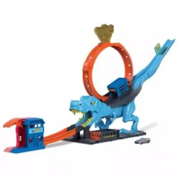 Hot Wheels City: Set de joacă Buclă și cascadorie cu T-Rex