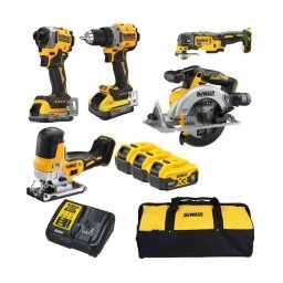 DeWalt - DCK502P3 - Set 5 scule cu 3 acumulatori si incarcator, Li-Ion, 18 V, 5 Ah + geanta textila