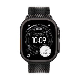 AW BAND 49MM TITANIUM MILANESE BLACK L