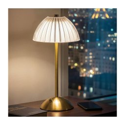 Lampă de birou LED reîncărcabilă PARIS, reglabilă, 2W/5V, 800 mAh, auriu
