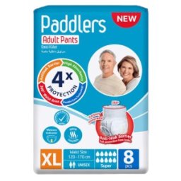 Scutece Incontinenta Adulti Paddlers, Tip Chilot, Marimea XL, 8 Bucati