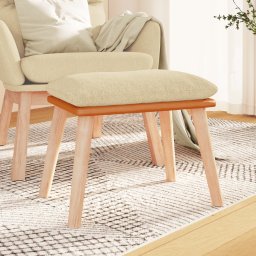 Taburet, crem, 45x29,5x35 cm, textil & piele ecologica GartenMobel Dekor