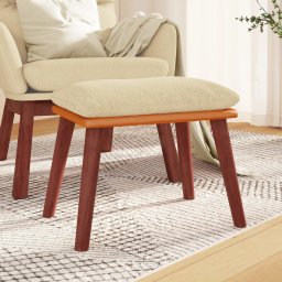 Taburet, crem, 45x29,5x35 cm, textil & piele ecologica GartenMobel Dekor