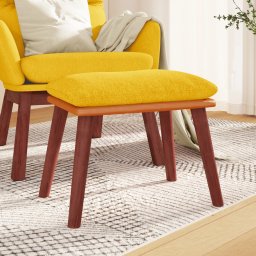 Taburet, galben mustar, 45x29,5x35 cm, textil si piele eco GartenMobel Dekor