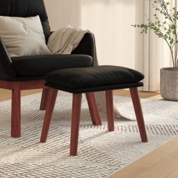 Taburet, negru, 45x29,5x35 cm, piele ecologica GartenMobel Dekor