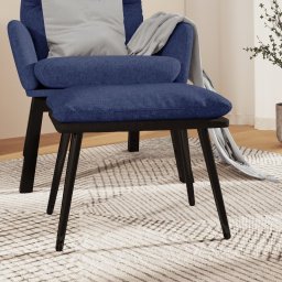 Taburet, albastru, 45x29,5x35 cm, material textil si piele eco GartenMobel Dekor