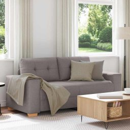 Canapea extensibila tip loveseat, gri taupe, 180x77x82 cm, material textil GartenMobel Dekor