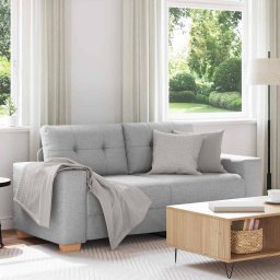 Canapea extensibila cu doua locuri, gri nor, 180x77x82 cm, material textil GartenMobel Dekor
