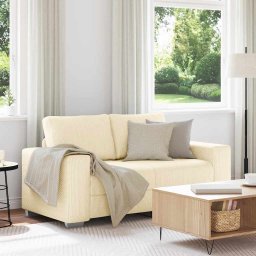 Canapea extensibila crem 160x77x82 cm, material catifea reiata GartenMobel Dekor