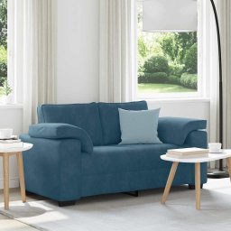 Canapea extensibila albastra, 160x77x82 cm, catifea GartenMobel Dekor