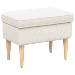 Taburet Crem 55 x 35 x 41 cm Bouclé GartenMobel Dekor