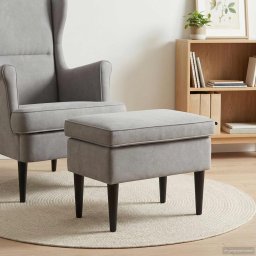Taburet Gri deschis 55 x 35 x 41 cm Catifea GartenMobel Dekor