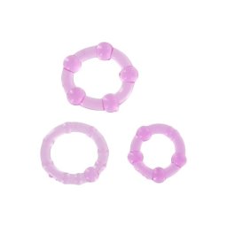 Te Tine Tare Set de 3 Inele pentru Penis - Violet