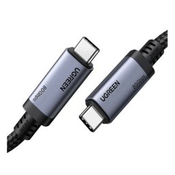 CABLU alimentare si date Ugreen, "L706", USB4 / Thunderbold Fast Charging Data Cable pt. smartphone, USB Type-C la USB Type-C 240W / 5A, braided, 1m, negru