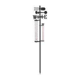 Stație meteorologică de grădină 3 în 1, 145 cm, neagră