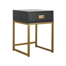 Produs Resigilat Masuta laterala Re-Bloom Largo, MDF/fier, 40x40x57 cm, negru/auriu - Verificat A