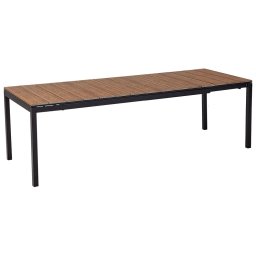 Produs Resigilat Masa extensibila de gradina Re-Bloom Tofane, lemn/plastic/aluminiu, 198-248x90x77 cm, 8 persoane, 160 kg, negru/maro - Verificat A