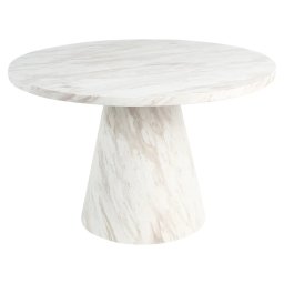 Produs Resigilat Masa de dining Re-Bloom Mere, MDF, 120x120x74 cm, 4 persoane, 120 kg, alb/gri - Verificat A