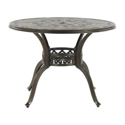 Produs Resigilat Masa de gradina Re-Bloom Sapri, aluminiu, 100x100x72 cm, 4 persoane, 150 kg, maro inchis - Verificat A