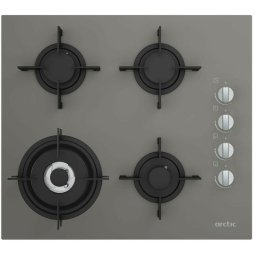 Plita pe Gaz Arctic ARSGW64120SMG | 60cm, 4 Arzatoare, Wok, Sticla