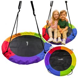 Leagan Tip Cuib pentru Copii 100 cm Multicolor, Reglabil, Capacitate 150 kg
