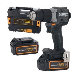 Dewalt - DCD85MP2T - Masina de gaurit si insurubat cu percutie cu 2 acumulatori, Li-Ion, 18 V, 5 Ah, 90 Nm, motor fara perii, led iluminare, valiza speciala