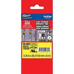 Banda laminata Brother TZES621,9mm, negru/galben