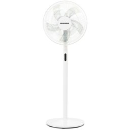 Ventilator HMSF-3WH, 48 W, Inaltime ajustabila, 8 viteze, Temporizator, Display LED, Telecomanda, Alb