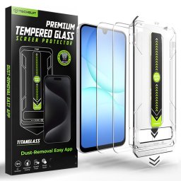 Folie pentru Samsung Galaxy A16 4G / A16 5G / A17 4G / A17 5G (set 2) - Techsuit TitanGlass CrystalHD [Fingerprint Unlock Compatible] - Clear