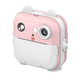 Aparat foto digital Mini imprimanta termica pentru copii Wozinsky WDT-01, 1200mAh, 48MP, Camera integrata, USB-C, Roz