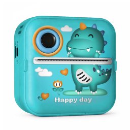 Aparat foto digital Mini imprimanta termica pentru copii Wozinsky WDT-04, 1200mAh, 200dpi, Bluetooth 5.4, Display 2.4 inch, USB-C, Verde