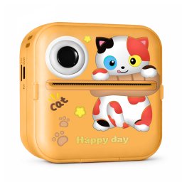 Aparat foto digital Mini imprimanta termica pentru copii Wozinsky WDT-05, 1200mAh, 48MP, Camera integrata, USB-C, Portocaliu