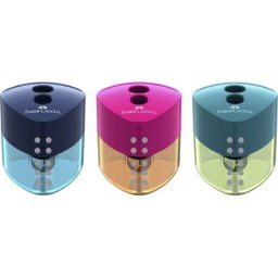 Articole pentru scoala Ascutitoare creion dubla Faber-Castell Grip Trend plastic cu container Ascutitoare plastic dubla Grip Trend Faber-Castell