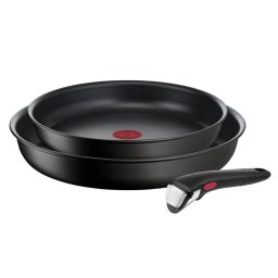 Tigai si seturi Set de 3 piese Tefal Ingenio Eco Resist L3979102, tigaie de 24/28 cm, mâner detașabil, înveliș antiaderent Titanium Anti-Scratch, indicator Thermo-Signal™, compatibil cu inducția