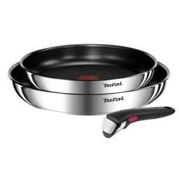 Tigai si seturi Set 3 piese TEFAL Ingenio Emotion L897S374, inducție (2 tigăi 24 cm & 28 cm, 1 mâner detașabil ), Tehnologia Thermo-Signal, inox