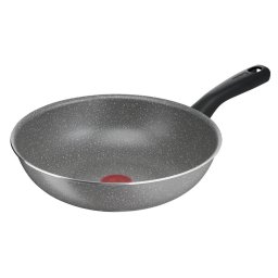 Tigai si seturi Tigaie wok Tefal Cook Natural B5791902, 28 cm, invelis antiaderent Mineralia, indicator Thermo-Signal™, gri