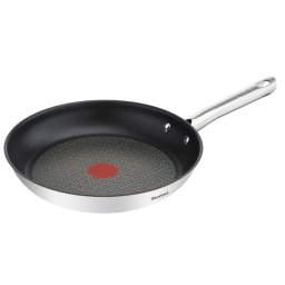 Tigai si seturi Tigaie Tefal Duetto On A7040463, 24 cm, otel inoxidabil, indicator Thermo-Spot™, baza Thermo-Fusion™, inductie, argintiu