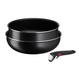 Tigai si seturi Set 3 piese TEFAL Ingenio Easy Cook & Clean L1539153, 3 piese, 24-26cm, aluminiu, negru
