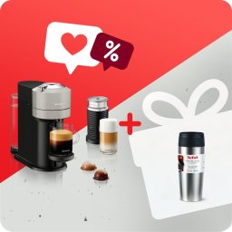 Espressor Pachet PROMO Espressor cu capsule Nespresso Vertuo Next by Krups XN911B10 + Aeroccino & Termos Tefal Travel Mug Classic N2020110