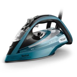Fier de calcat Fier de călcat cu aburi Tefal Ultimate Pure FV9851E0, 3200W, jet de abur 300 g/min, abur variabil 60 g/min, rezervor apă 350 ml, talpă Durilium AirGlide AutoClean, oprire automată, albastru & negru