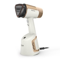 Fier de calcat vertical cu abur AeroSteam DT9820F0 1400W abur variabil 0 - 20 g/min 3 niveluri de aspirare rezervor apa 100 ml talpa monotemp autonomie 6 minute Alb/Auriu