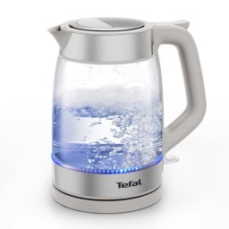 Fierbator Fierbător apă Tefal KI605B30, 2200W, 1.7L, vas din sticlă cu gradații, iluminare ambientală, filtru detașabil, funcție oprire automată, gri