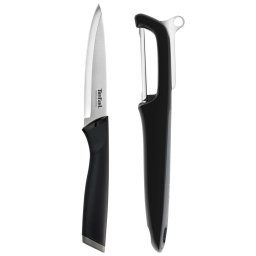 Set pentru curățarea legumelor Essential K2219255, cuțit si dispozitiv pentru decojire, lame oțel inoxidabil, 12 cm, mâner Soft Touch, negru, / inox