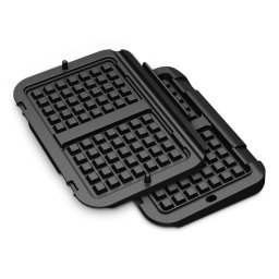 Set 2 plăci pentru gofre Tefal XA730810, compatibile cu OptiGrill 4 în 1 și OptiGrill 2 în 1, seriile GC774xx, GC773xx, GC772xx, negru