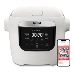 Multicooker Tefal Multicook Basic MY700BF0, 700W, 6 L, 10 programe de gătire, temperatură ajustabilă, funcție păstrare la cald, bol cu 2 mânere, alb
