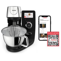 Robot de bucatarie Robot de bucatarie Tefal i-Coach Touch QB950D38, 1200W, 5.5L, ecran tactil, 10 trepte de viteza, 21 programe, negru