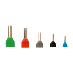 Terminale izolate cu capăt dublu 2×2,5 mm², set 250 buc, Plastim PKY-22025