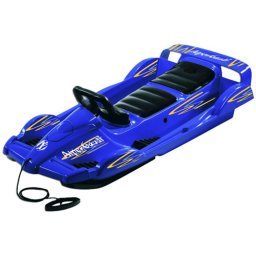 Sanie copii Alpen Gaudi Double Race Blue, 2 locuri, cu volan