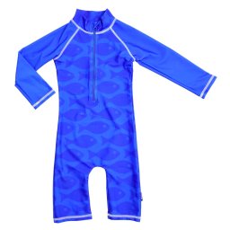 Costum de baie bebe cu protectie UV Swimpy Fish Blue, marimea 62-68