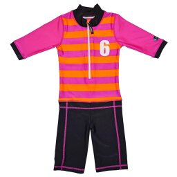 Costum de baie copii Swimpy roz, marimea 92-104, cu protectie UV